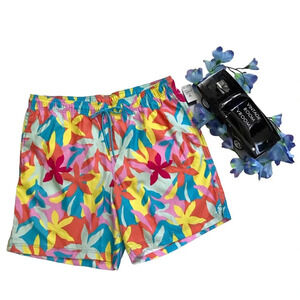 Lands' End NWT Floral Print Volley Swim Trunk Men Various